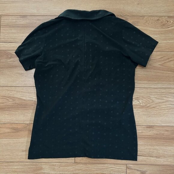 Nike Golf Shirt Womens M Black Polo Quick Dry Polka Dot Tour Performance EUC - Picture 3 of 3